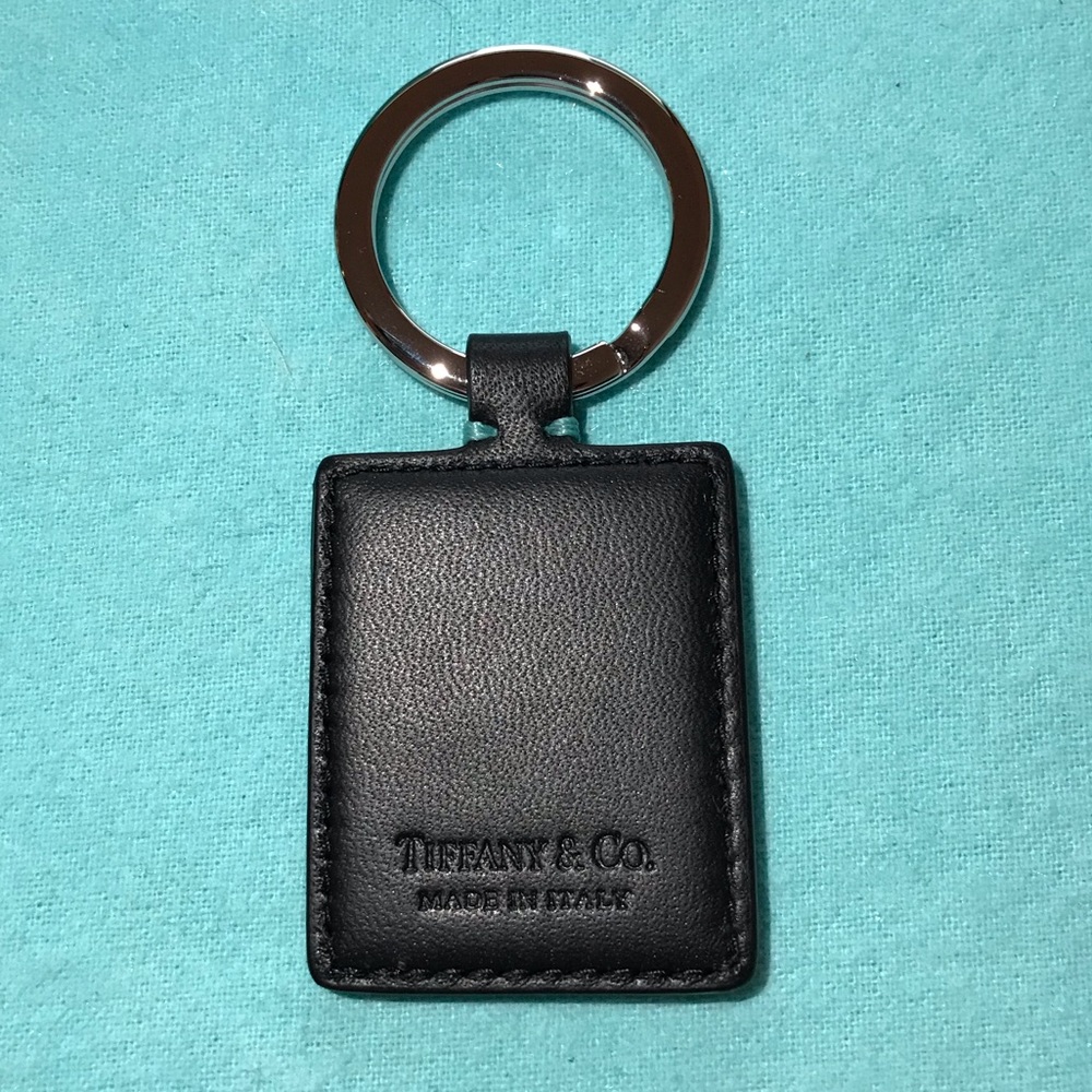 Men black leather keychain Tiffany & Co.